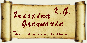 Kristina Gačanović vizit kartica
